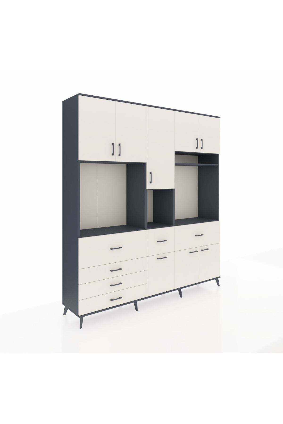 Hyperion Dolap 10 Raflı 6 Çekmeceli 8 Kapaklı 220x44x243 - S553M061V13B