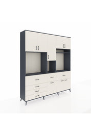 Hyperion Dolap 10 Raflı 6 Çekmeceli 8 Kapaklı 220x44x243 - S553M061V13B