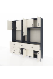 Hyperion Dolap 10 Raflı 6 Çekmeceli 8 Kapaklı 220x44x243 - S553M061V13B