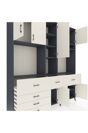 Hyperion Dolap 10 Raflı 6 Çekmeceli 8 Kapaklı 220x44x243 - S553M061V13B