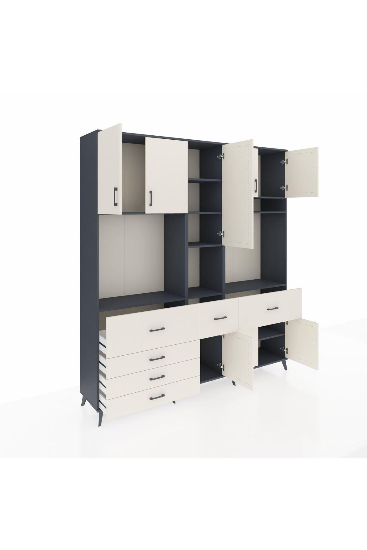 Hyperion Dolap 10 Raflı 6 Çekmeceli 8 Kapaklı 220x44x243 - S553M061V13B