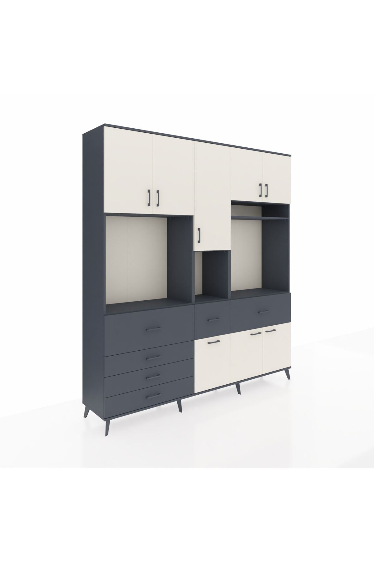 Hyperion Dolap 10 Raflı 6 Çekmeceli 8 Kapaklı 220x44x243 - S553M061V14B