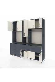 Hyperion Dolap 10 Raflı 6 Çekmeceli 8 Kapaklı 220x44x243 - S553M061V14B