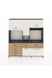 Hyperion Dolap 10 Raflı 6 Çekmeceli 8 Kapaklı 220x44x243 - S553M061V15B