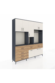 Hyperion Dolap 10 Raflı 6 Çekmeceli 8 Kapaklı 220x44x243 - S553M061V15B