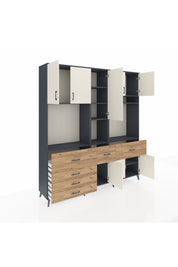 Hyperion Dolap 10 Raflı 6 Çekmeceli 8 Kapaklı 220x44x243 - S553M061V15B