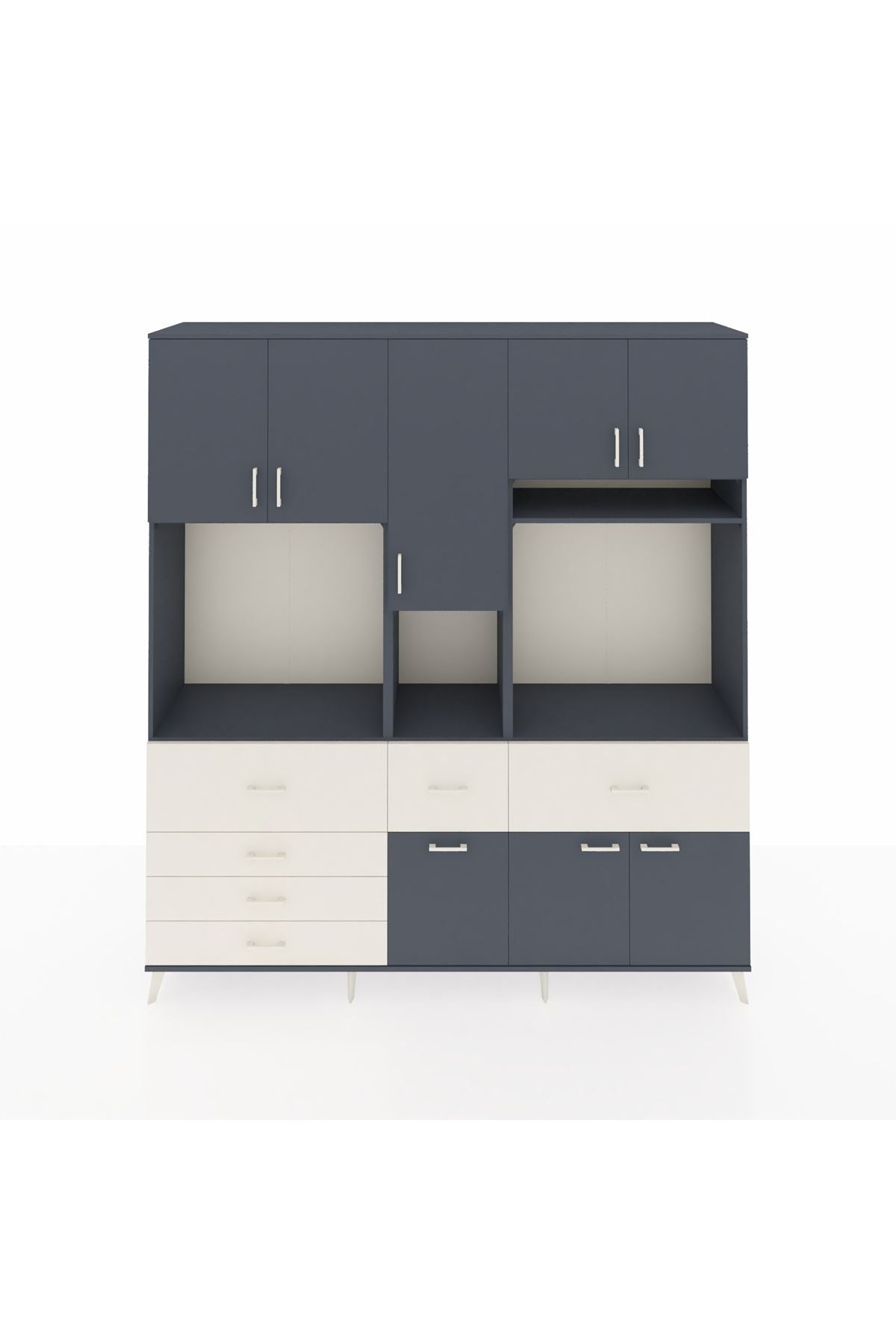 Hyperion Dolap 10 Raflı 6 Çekmeceli 8 Kapaklı 220x44x243 - S553M061V16B