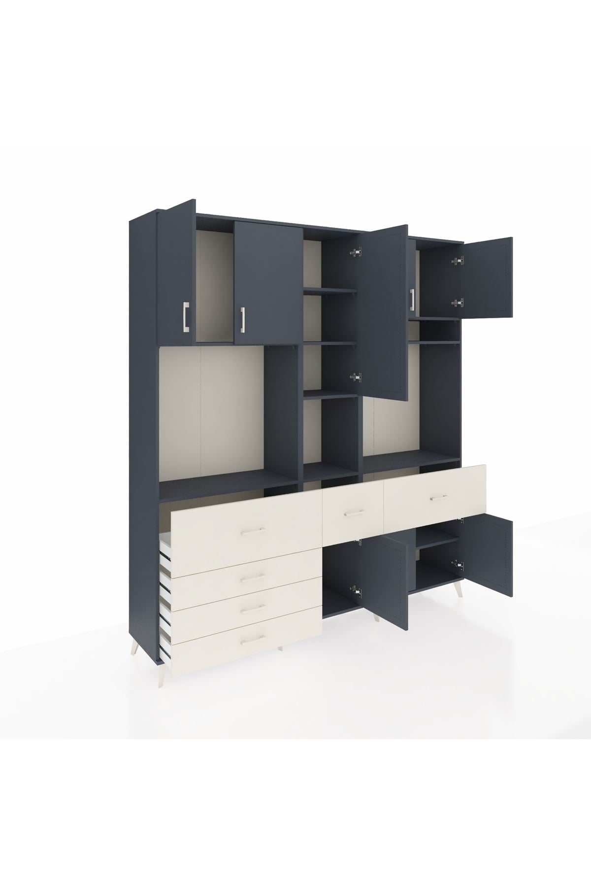 Hyperion Dolap 10 Raflı 6 Çekmeceli 8 Kapaklı 220x44x243 - S553M061V16B