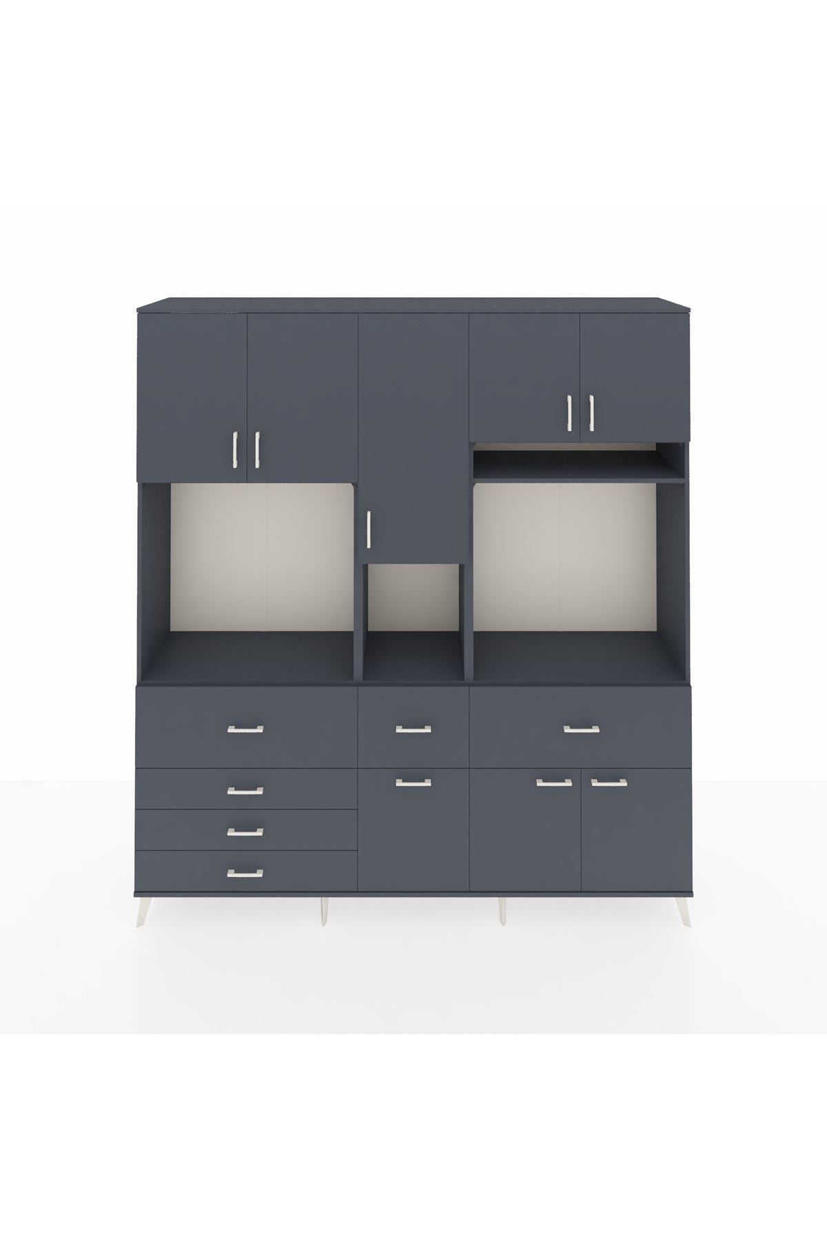 Hyperion Dolap 10 Raflı 6 Çekmeceli 8 Kapaklı 220x44x243 - S553M061V17B