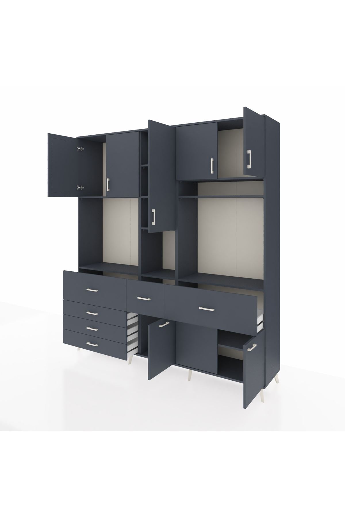 Hyperion Dolap 10 Raflı 6 Çekmeceli 8 Kapaklı 220x44x243 - S553M061V17B