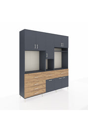 Hyperion Dolap 10 Raflı 6 Çekmeceli 8 Kapaklı 220x44x243 - S553M061V18B