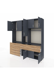 Hyperion Dolap 10 Raflı 6 Çekmeceli 8 Kapaklı 220x44x243 - S553M061V18B