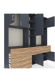 Hyperion Dolap 10 Raflı 6 Çekmeceli 8 Kapaklı 220x44x243 - S553M061V18B