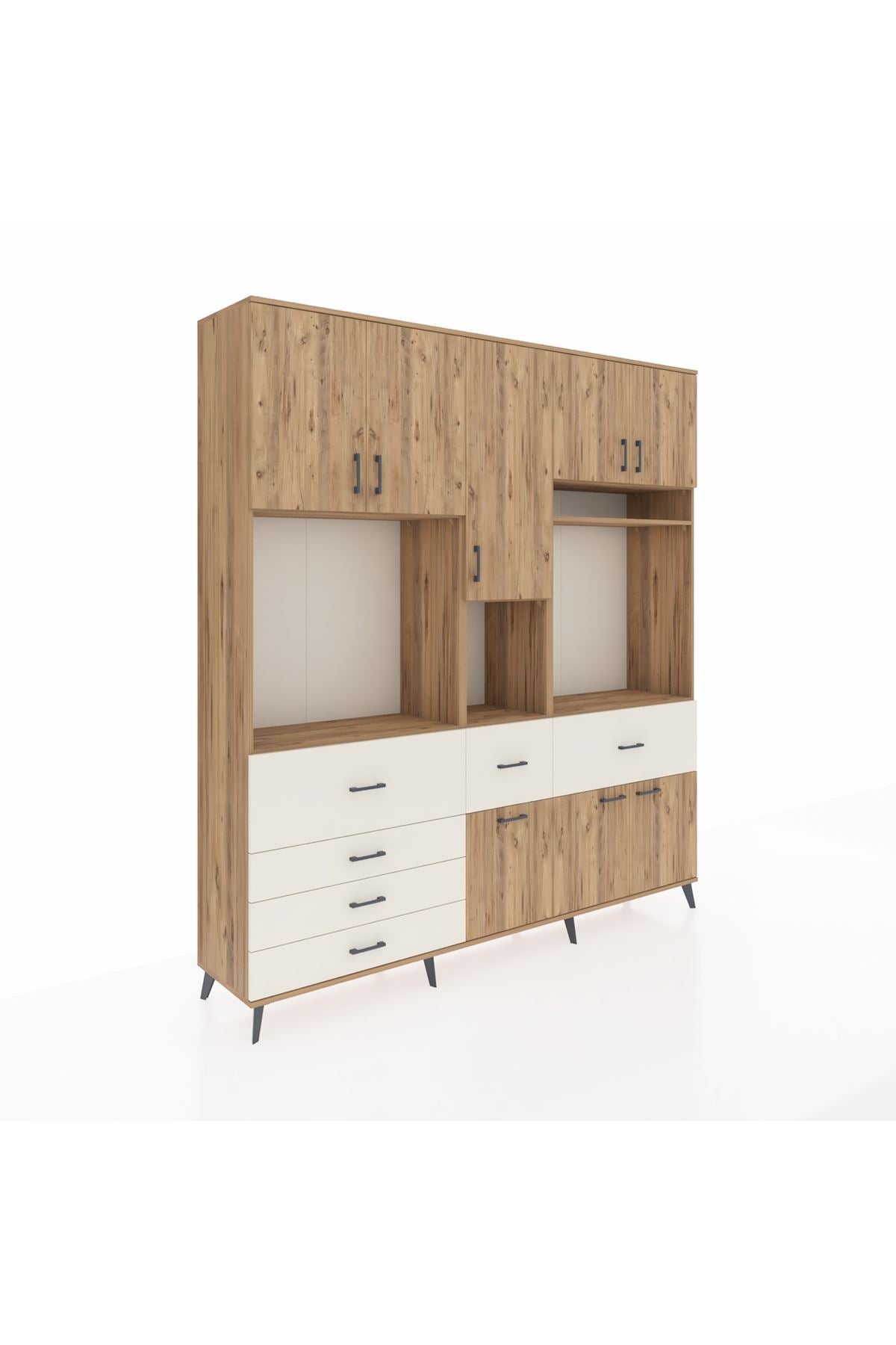 Hyperion Dolap 10 Raflı 6 Çekmeceli 8 Kapaklı 220x44x243 - S553M061V19B