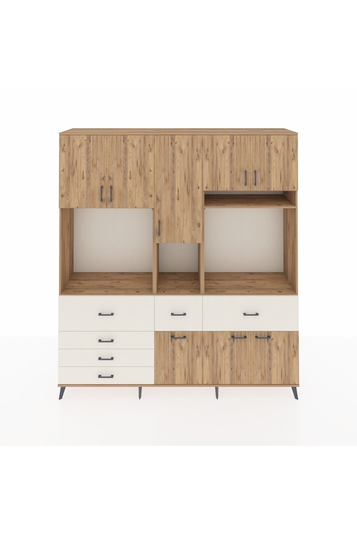 Hyperion Dolap 10 Raflı 6 Çekmeceli 8 Kapaklı 220x44x243 - S553M061V19B