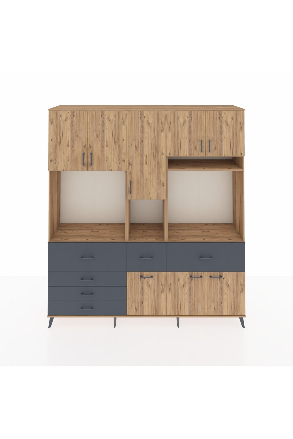 Hyperion Dolap 10 Raflı 6 Çekmeceli 8 Kapaklı 220x44x243 - S553M061V20B