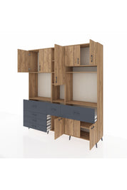 Hyperion Dolap 10 Raflı 6 Çekmeceli 8 Kapaklı 220x44x243 - S553M061V20B