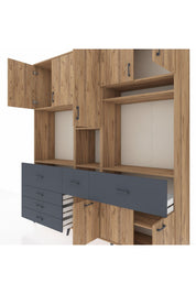 Hyperion Dolap 10 Raflı 6 Çekmeceli 8 Kapaklı 220x44x243 - S553M061V20B