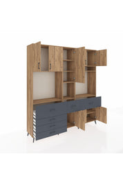 Hyperion Dolap 10 Raflı 6 Çekmeceli 8 Kapaklı 220x44x243 - S553M061V20B