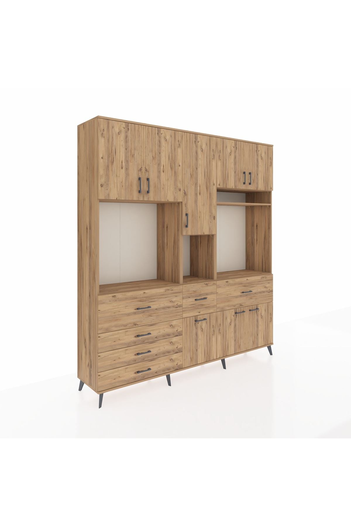 Hyperion Dolap 10 Raflı 6 Çekmeceli 8 Kapaklı 220x44x243 - S553M061V21B