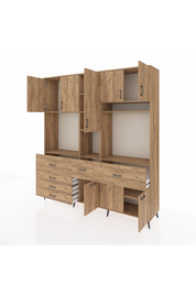 Hyperion Dolap 10 Raflı 6 Çekmeceli 8 Kapaklı 220x44x243 - S553M061V21B