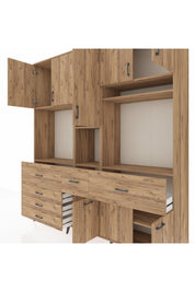 Hyperion Dolap 10 Raflı 6 Çekmeceli 8 Kapaklı 220x44x243 - S553M061V21B