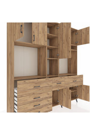 Hyperion Dolap 10 Raflı 6 Çekmeceli 8 Kapaklı 220x44x243 - S553M061V21B