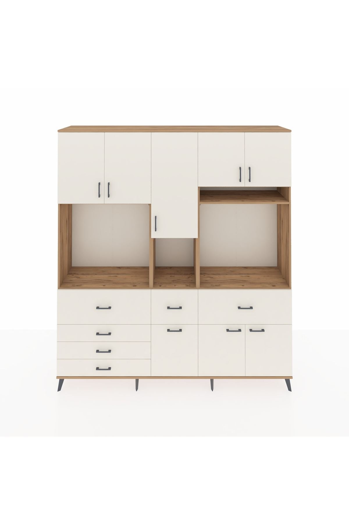 Hyperion Dolap 10 Raflı 6 Çekmeceli 8 Kapaklı 220x44x243 - S553M061V22B