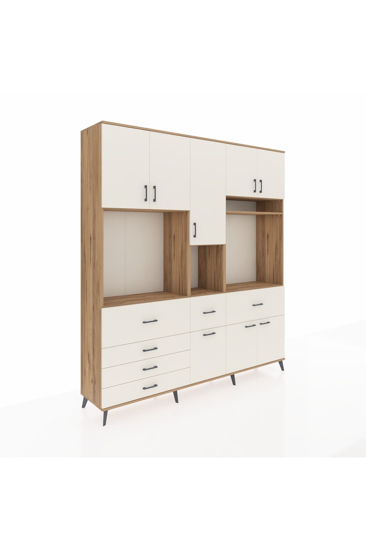 Hyperion Dolap 10 Raflı 6 Çekmeceli 8 Kapaklı 220x44x243 - S553M061V22B