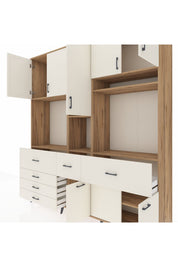 Hyperion Dolap 10 Raflı 6 Çekmeceli 8 Kapaklı 220x44x243 - S553M061V22B