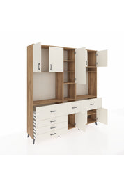 Hyperion Dolap 10 Raflı 6 Çekmeceli 8 Kapaklı 220x44x243 - S553M061V22B