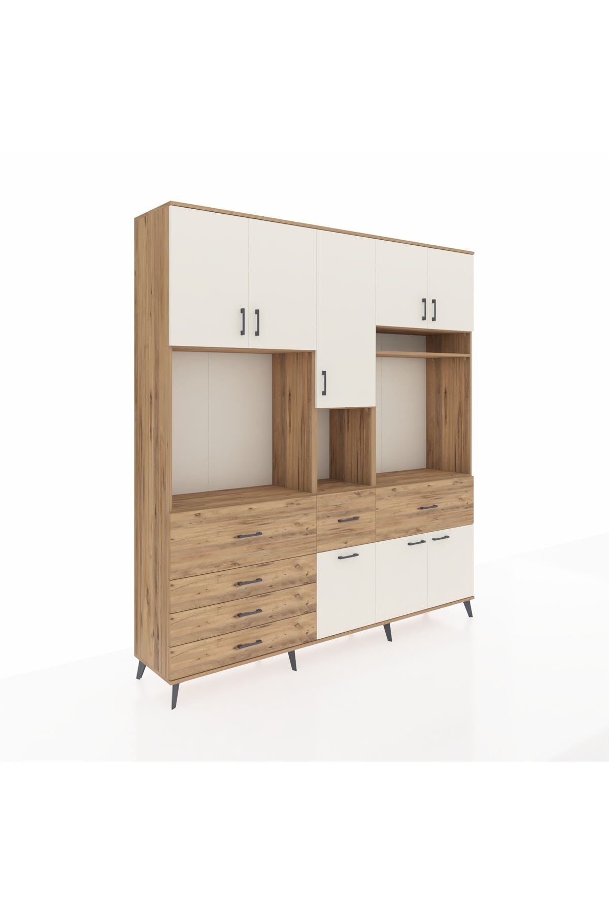 Hyperion Dolap 10 Raflı 6 Çekmeceli 8 Kapaklı 220x44x243 - S553M061V24B