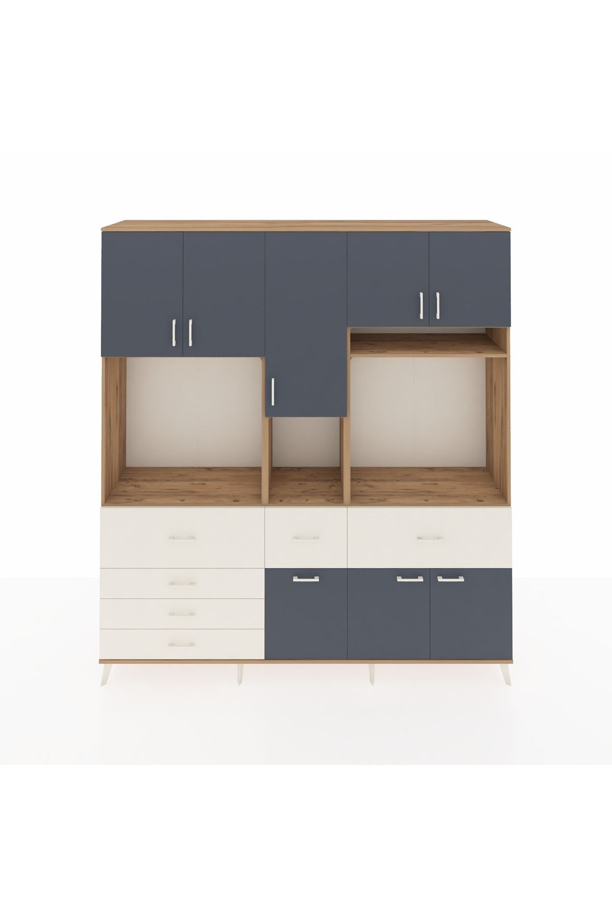 Hyperion Dolap 10 Raflı 6 Çekmeceli 8 Kapaklı 220x44x243 - S553M061V25B