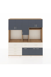 Hyperion Dolap 10 Raflı 6 Çekmeceli 8 Kapaklı 220x44x243 - S553M061V25B