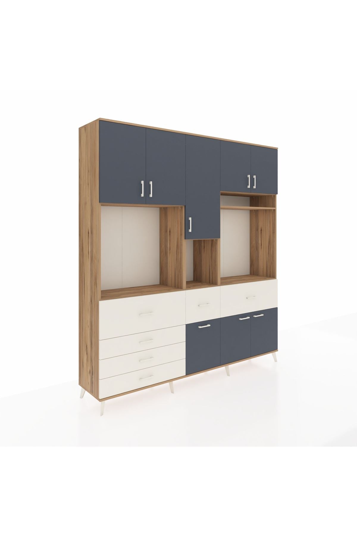 Hyperion Dolap 10 Raflı 6 Çekmeceli 8 Kapaklı 220x44x243 - S553M061V25B