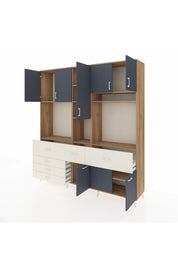 Hyperion Dolap 10 Raflı 6 Çekmeceli 8 Kapaklı 220x44x243 - S553M061V25B