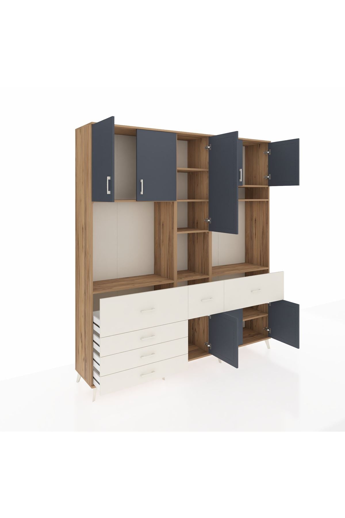 Hyperion Dolap 10 Raflı 6 Çekmeceli 8 Kapaklı 220x44x243 - S553M061V25B