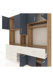 Hyperion Dolap 10 Raflı 6 Çekmeceli 8 Kapaklı 220x44x243 - S553M061V25B