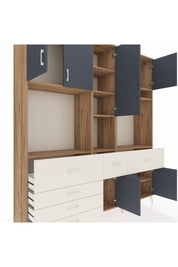 Hyperion Dolap 10 Raflı 6 Çekmeceli 8 Kapaklı 220x44x243 - S553M061V25B