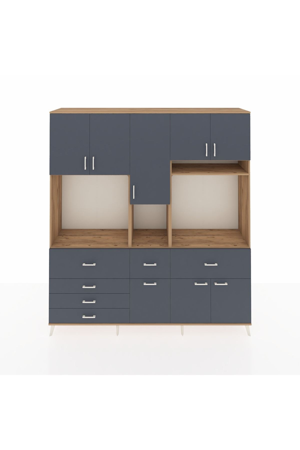 Hyperion Dolap 10 Raflı 6 Çekmeceli 8 Kapaklı 220x44x243 - S553M061V26B