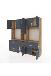 Hyperion Dolap 10 Raflı 6 Çekmeceli 8 Kapaklı 220x44x243 - S553M061V26B