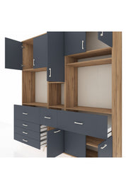 Hyperion Dolap 10 Raflı 6 Çekmeceli 8 Kapaklı 220x44x243 - S553M061V26B