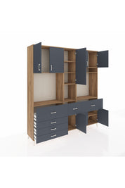 Hyperion Dolap 10 Raflı 6 Çekmeceli 8 Kapaklı 220x44x243 - S553M061V26B