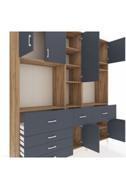 Hyperion Dolap 10 Raflı 6 Çekmeceli 8 Kapaklı 220x44x243 - S553M061V26B