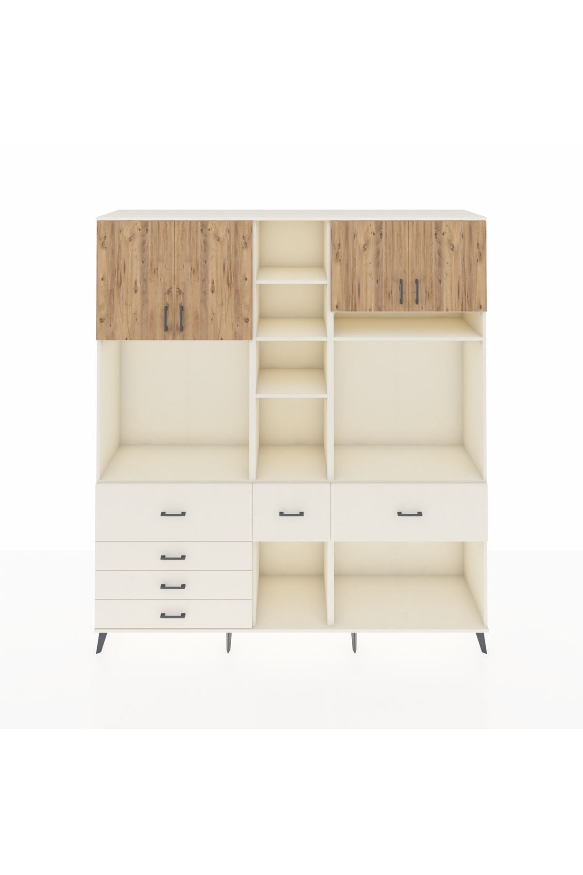 Hyperion Dolap 11 Raflı 6 Çekmeceli 4 Kapaklı 220x44x243 Aytaşı-Çam/Aytaşı