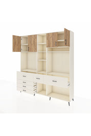 Hyperion Dolap 11 Raflı 6 Çekmeceli 4 Kapaklı 220x44x243 Aytaşı-Çam/Aytaşı