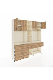 Hyperion Dolap 11 Raflı 6 Çekmeceli 4 Kapaklı 220x44x243 Aytaşı-Çam/Çam