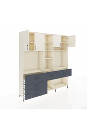 Hyperion Dolap 11 Raflı 6 Çekmeceli 4 Kapaklı 220x44x243 Aytaşı-Aytaşı/Antrasit