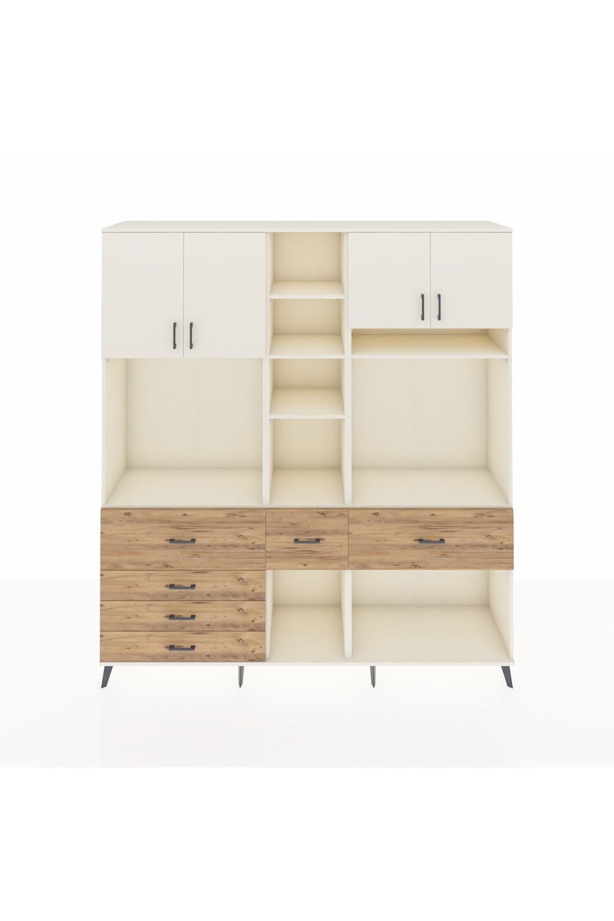 Hyperion Dolap 11 Raflı 6 Çekmeceli 4 Kapaklı 220x44x243 Aytaşı-Aytaşı/Çam