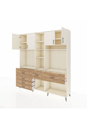 Hyperion Dolap 11 Raflı 6 Çekmeceli 4 Kapaklı 220x44x243 Aytaşı-Aytaşı/Çam
